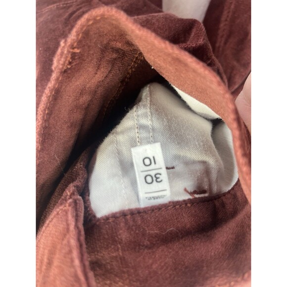 Ann Taylor Loft Pants Womens 30/10 Maroon Velvet Tapered Fit Modern 10 Corduroy - Picture 10 of 11